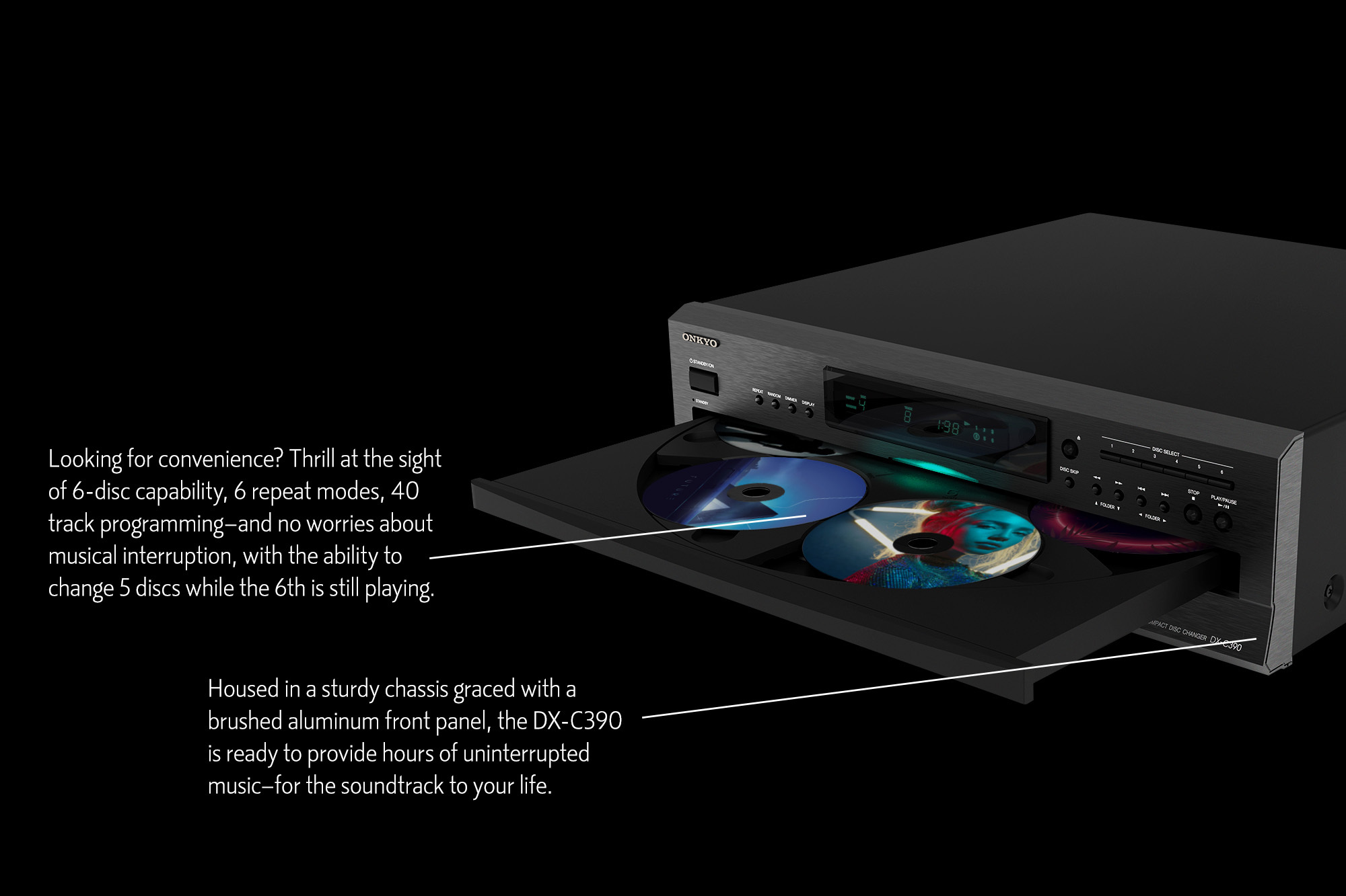 DX C390 Disc Changer labels 2000x1333
